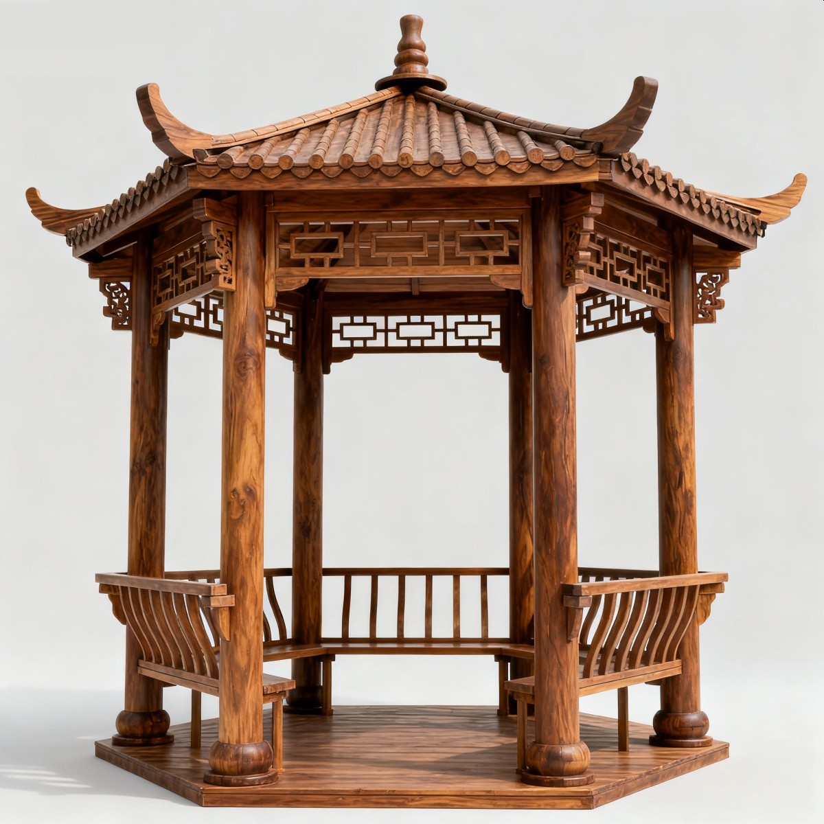 浙江中式风格防腐木凉亭,实木凉亭,木亭